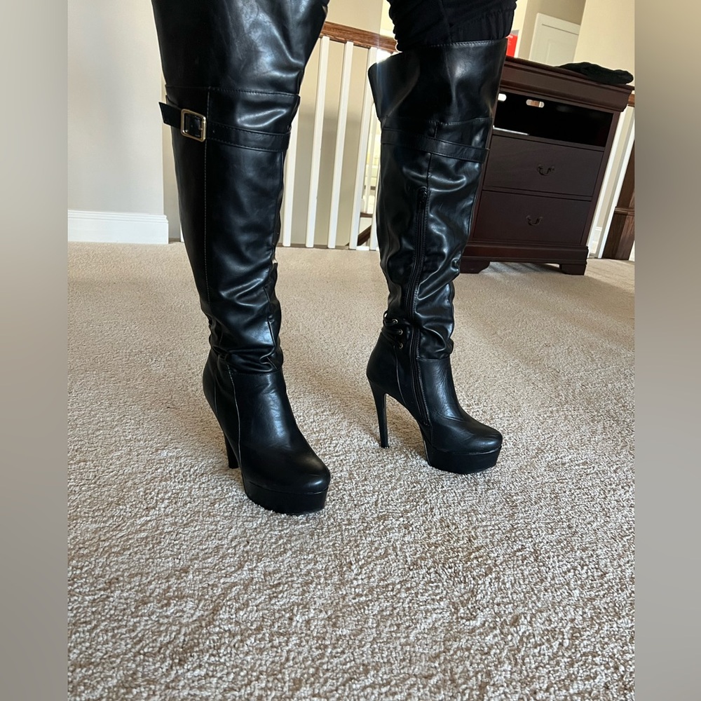 Knee-high black boots